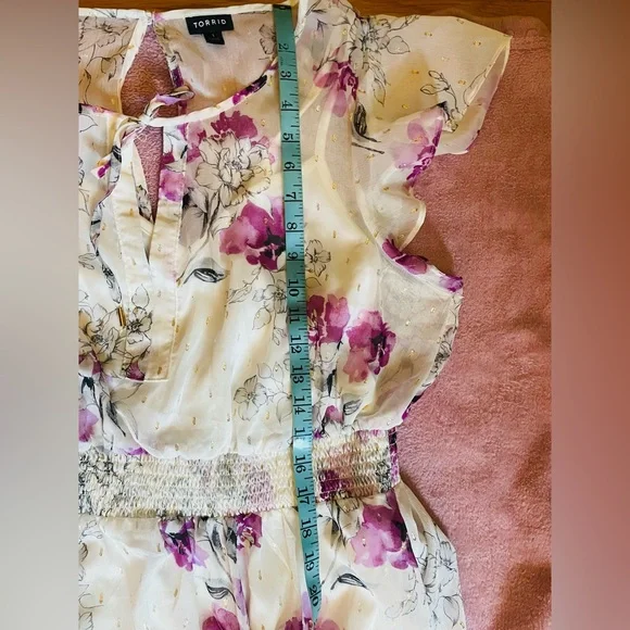 Torrid Floral Maxi Dress - Pink and Cream - Picture 14 of 16